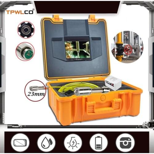 With DVR Function 7inch Snake Drain Pipe Inspection Color Video Camera System 23mm Endoscope Camera Have 12pcs LEDS 20m