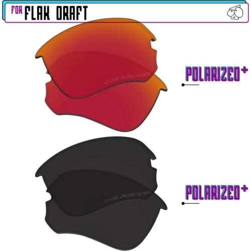 EZReplace Polarized Replacement Lenses for - Oakley Flak Draft Sunglasses - BlackPPlus-RedPPlus