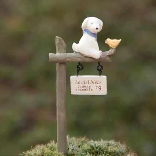 Dog Signpost Animal Miniature Fairy Garden Home Houses Decoration Mini Craft Micro Landscaping Decor DIY Accessories