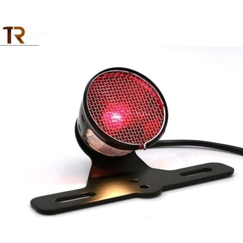 Universal Waterproof Aluminum Cafe Racer Scooter Tail Light Motorcycle Accessories License Plate Rear Motorcycle brake light