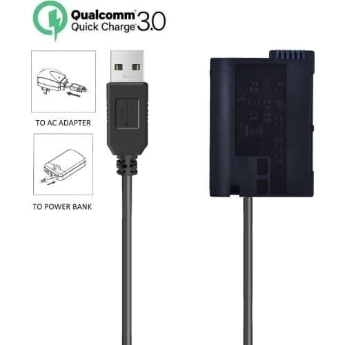 EN-EL15 EN-EL15b Dummy Battery Charger Power Bank USB Cable For Nikon 1 V1 D810A D810E D850 Z6 Z7 Camera