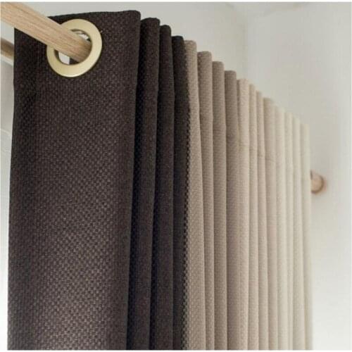 Linen Blackout Curtain For Bedroom Modern Style Curtains For Living Room Solid Cotton Window Curtains Drape Blind Ready Made