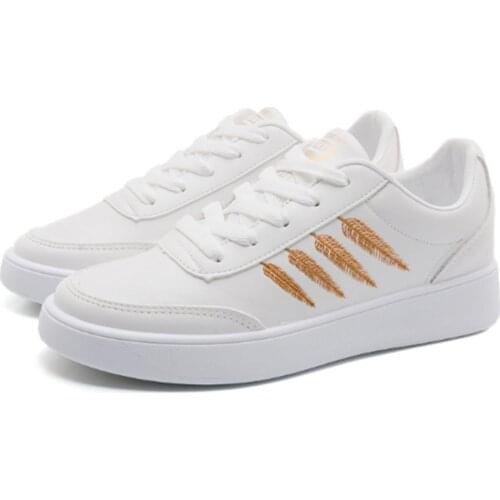 TaoBo 2019 Spring and Summer New Wild Casual Leather Womens Shoes Thick Bottom Striped Breathable Flying Woven Sports Shoes