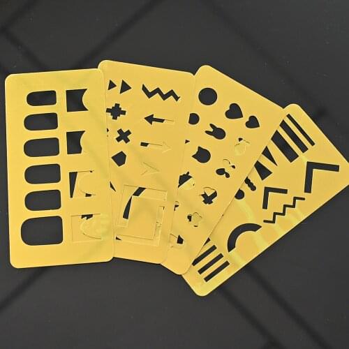 1Pcs12*6cm Geometric Hollow Out Nail Stamping Plate Stencil Reusable Stamp Plates Guide DIY Professional Templates Tools