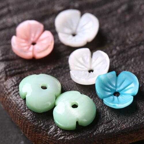 10pcs/lot Natural Shell Carve Flower Bead Caps Small Beads Collar Earrings ReceptacleFit DIY Handmade Jewelry Making Accessories
