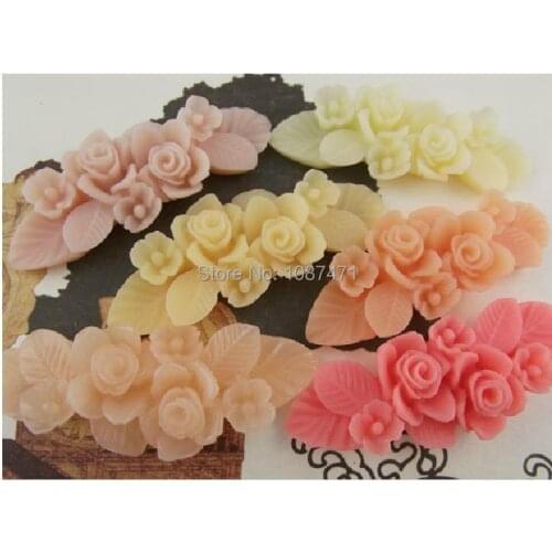 100pcs mixed color 20mmx53mm latest resin flowers, DIY handmade jewelry phone, hair clips, clothing accessories Decoration