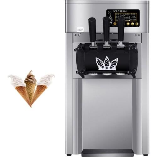 1200W Desktop Soft Ice Cream Machine 3 Flavors Ice Cream Maker Stainless Steel Ice Cream Machine Vending