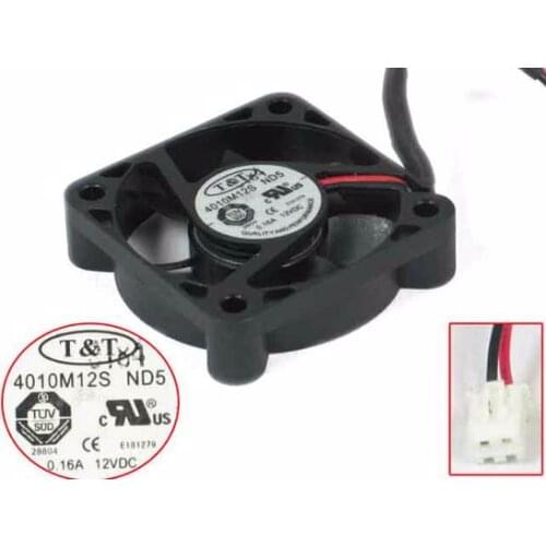 T&T 4010M12S DC 12V 0.16A 40x40x10mm 2-wire Server Cooling Fan