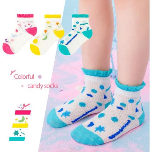 3 Pairs/lot Baby Girls Socks Childrens Summer Ruffle Socks Cute Half Baby Floor Sock Newborn Infant School Clothes Tube Socks