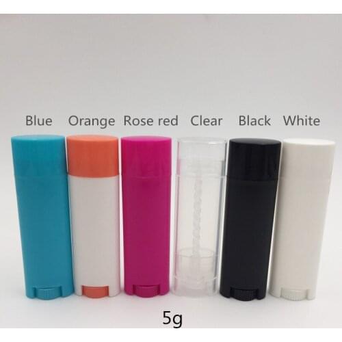 30pcs/lots 5ml 0.16oz oval lipstick container, plastic lip balm tube with muti-colored for makeup