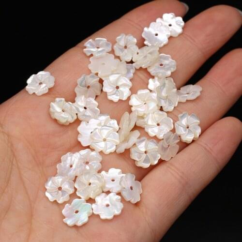 4Pcs Natural Freshwater White Shell Petal Shape Shell Pendant Beads Handmade Crafts Making DIY Necklace Bracelet Decoration Gift