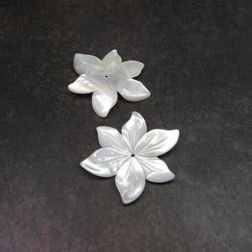 10pc Daffodil Flower Shell Beads Accessories For Jewelry Making Carved Pearl Shell Loose Bead DIY Findings 28mm DYL0114