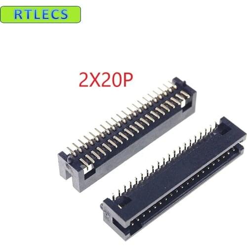 5 Pcs SMT Box Header 1.27mm 2x20 P 40 Pin dual row with locating peg post Straight Male surface mount SMD PCB IDC Socket