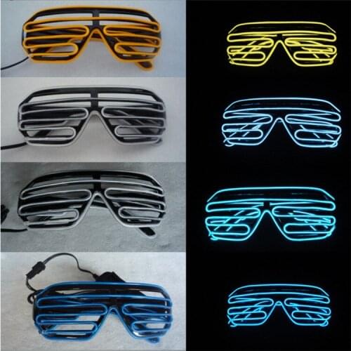 50pcs Multicolor Eyeglass Cold Lights EL Wire LED Light Glasses Party Supplies Cheerleading Cheer Props Christmas Gift lin2140