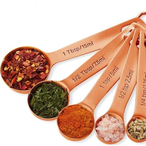 6Pcs Stainless Steel Measuring Cups and Spoons Set Deluxe Premium Stackable Tablespoons Home Tools Kitchen Accessories