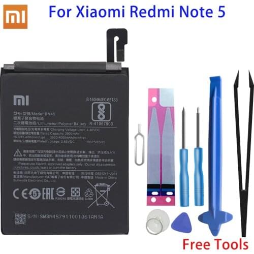 Xiao Mi BN45 Phone Battery For Xiaomi Redmi Note 5 Note5 Original Mobile Phone Batteries Free Tools