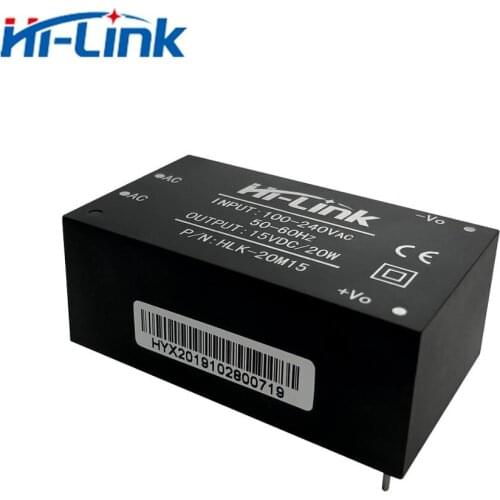 Free shipping Hi-Link 5pcs 220V 15V 20W AC DC isolated switching step down power supply module home automation hlk-20m15