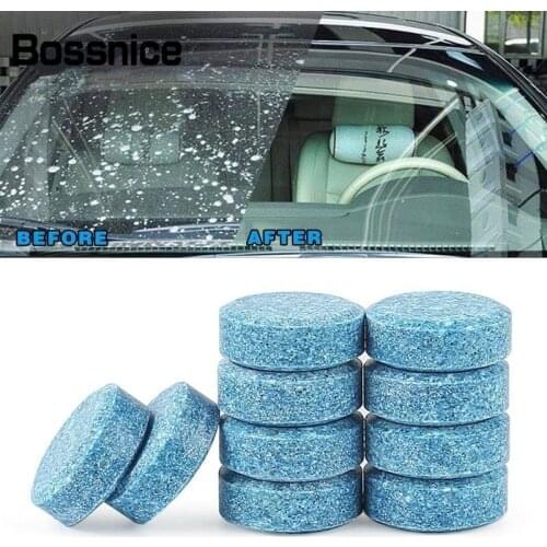 Bossnice 10pcs Car Vehicles Windshield Solid Soap Piece Window Glass Washing Cleaning Effervescent Tablets Universal Car Care