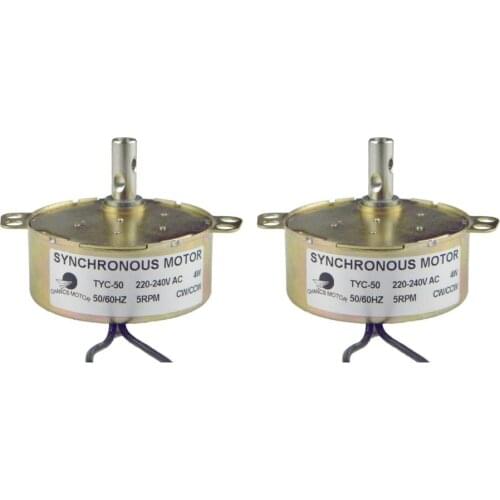 CHANCS Electric Gear Synchro Motor Microwave Fan Motor TYC-50 220V AC 5-6RPM 4W CW/CCW for Microwave Oven 2PCS