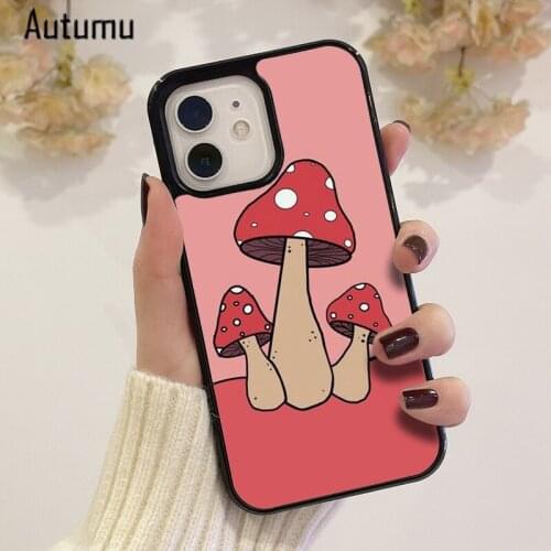 Phone Case for iPhone 12 mini X XS XR 11 Pro Max SE 2020 5 6S 7 8 Plus Samsung Galaxy S8 S9 S10 S20 S21 Mushroom Cover