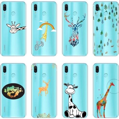 TPU Deer Giraffe Phone Case For Huawei Nova Smart Lite 2017 Silicone Soft Back Cover For Huawei Nova 2i 2 Lite Plus 3 3I 3E Case