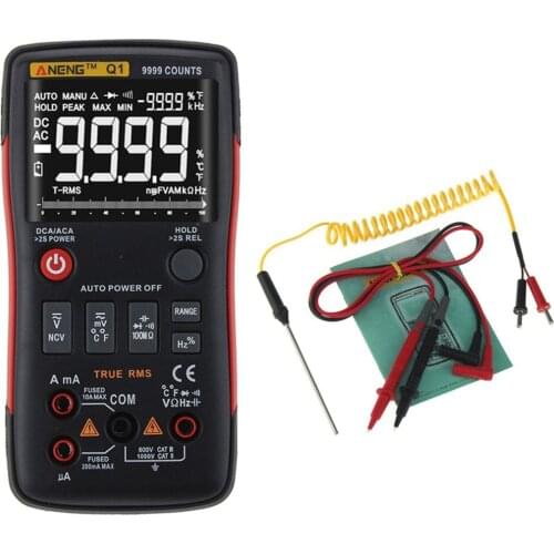 ANENG Q1 9999 Digital Multimeter AC/DC Current Voltage Tester with Test Lead Temperature Sensor for Electronics Repair Detection