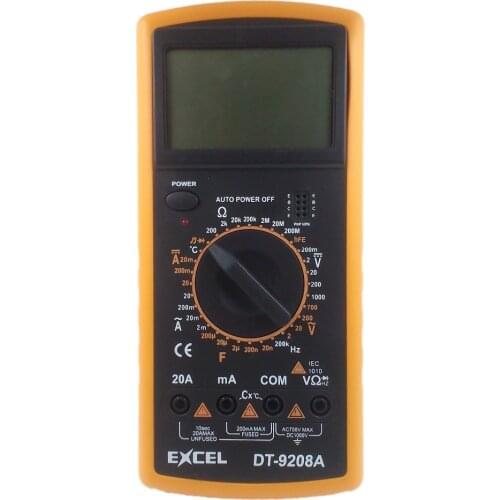 Digital Multimeter DC AC Voltage Current Resistance Capacitance Temperature Frequency Meter Tester EXCEL DT9208A Multimeters