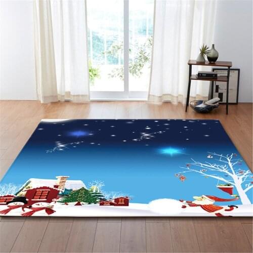 Home Textile 3D Printing Living Room Area Rugs Christmas Party Decoration Mats Children Play Crawling Kid Room Flannel Carpets