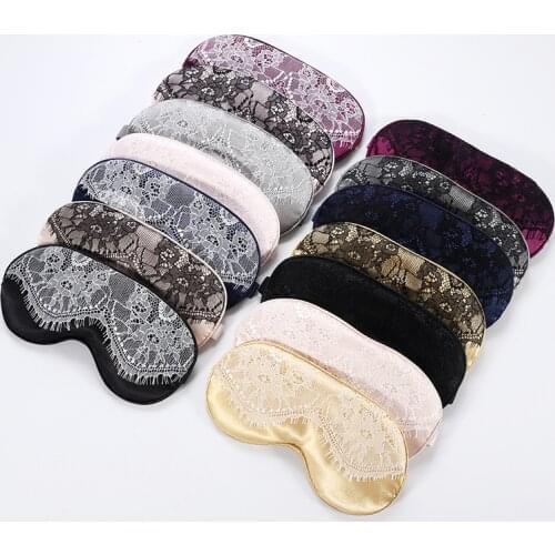 Sleep Mask Imitated Silk Sleeping Masks Lace Eye Cover For Traveling Eyes Bandage Relax Night Mask Sex Women Blindfold Eyeshade