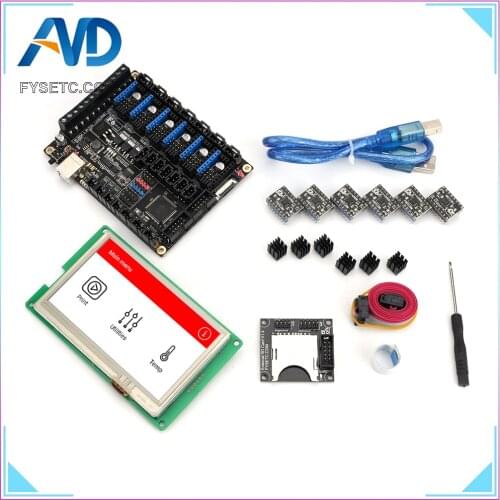 FYSETC F6 V1.3 ALL-in-one Mainboard + 6pcs ST820 Stepper Motor Driver + 4.3" inch Touch Screen With SD Reader