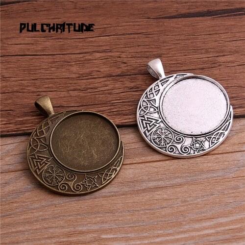 New Fashion 4pcs 25mm Inner Size Two Color Baroque Style Cabochon Base Setting Charms Pendant