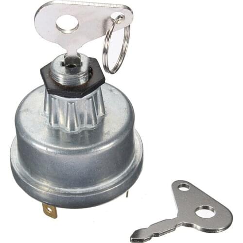 New Style Silver Metal Zinc Universal Tractor Plant Ignition Switch 12/24V Ignition Switch 4 Position (Off/On/Heater/Ignition)