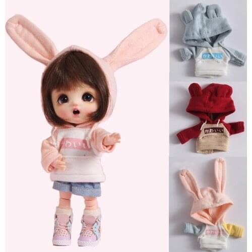Ob11 baby clothes hoodie 1/12 1/8 BJD clothes doll salon bly the middle cloth younger head doll clothes accessories