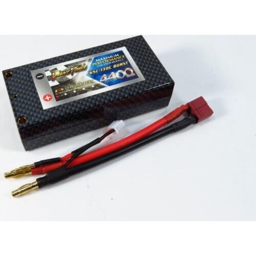 GIANT POWER LC-2S4400HC LIPO 4400mAh 7.4V 65C with CF Short Hardcase Deans