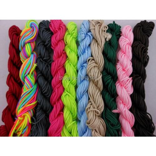 Wholesale 10pc/lot Various Colors 1.5mm Macrame Shamballa Bracelet Nylon Beading Rattail Cord Braided Chinese Knot String Thread