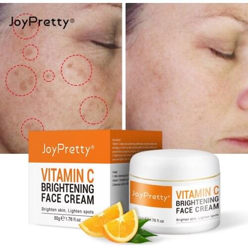 JoyPretty Vitamin C Brightening Face Cream Whitening Fades Spots Melanin Even Skin Tone Firm Nourishing Moisturizer Skin Care
