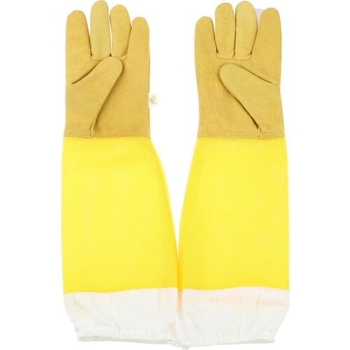 1 Pair Beekeeping Gloves Goatskin Bee Keeping With Vented Beekeeper Long Sleeves hight quality beekeeping equipment tools