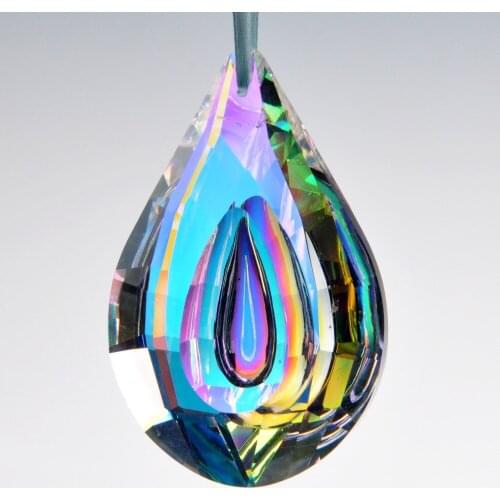 H&D 63mm Crystal Loquat Shape Chandelier Prisms Drop Pendants Ceiling Lamp Parts Christmas Tree Ornaments Home Wedding Decor