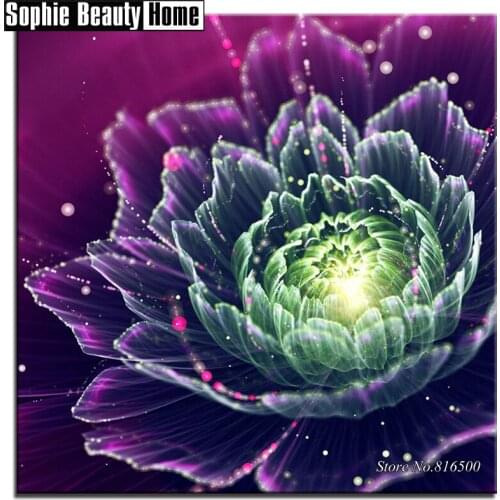 Full DIY 5D Diamond Painting Cross Stitch Purple Flowers Diamond Embroidery Pattern Rhinestones Diamond Mosaic Home Decor 061302