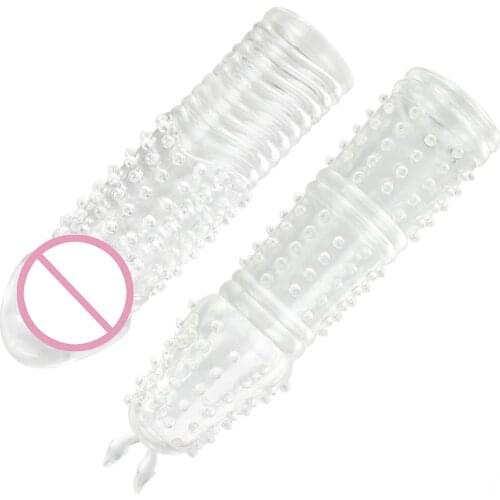 Condoms Sex Toys for Men Erotic Penis Extender Transparent Penis Sleeve Reusable Cock Ring