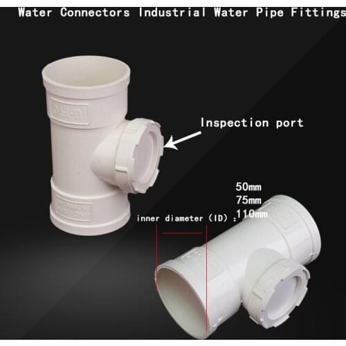 PVC Riser Inspection Port Bathroom Sewer Pipe Vertical Inspection Port with Plug Head Drainage Pipe Accessories 1 Pcs