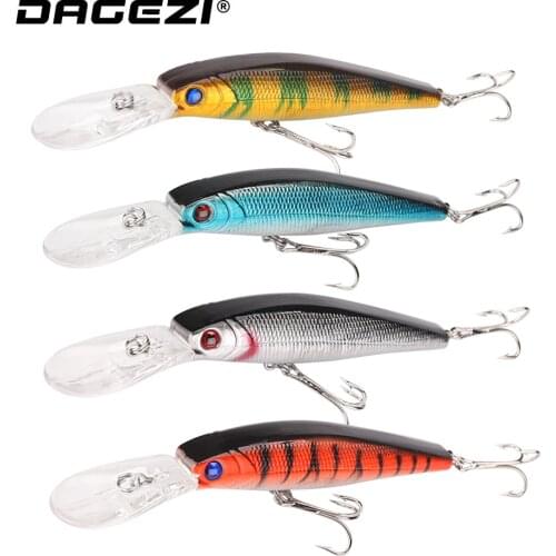 DAGEZI 4pcs/lot Minnow Fishing Lure 14g 15.5cm Swimming Depth 2.7-4.5M Hard Bait #4 Hooks Crankbait fishing tackle Hard Wobblers