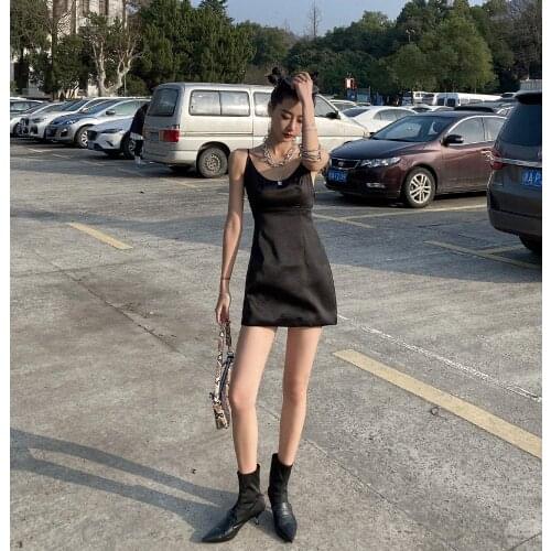 2021 Summer Europe And the United States Sexy Slim Suspender Dress Short Skirt Tight Base Skirt