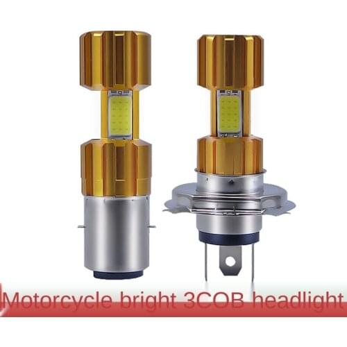 LED Headlight Motorcycle Light Three-Side Luminous Cob Headlamp Single Claw Double Claw H4 Electric Motor Cars' Headlights