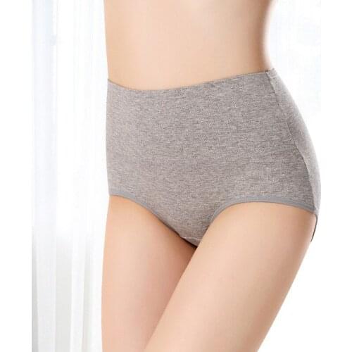 Women large Underwear High Waist Panties Cotton Comfortable Underpants Soft Breathable Female Intimates M-3XL Plus Size Briefs