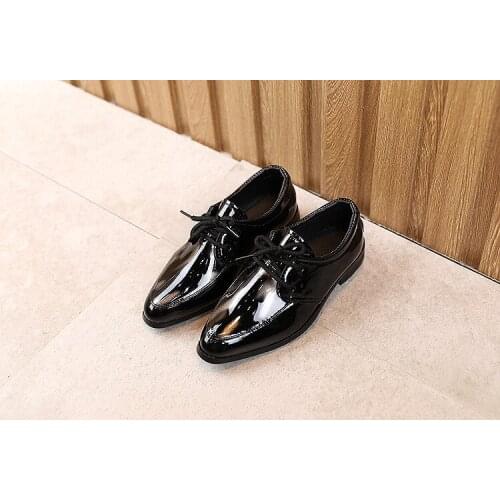 Spring Autumn Patent Leather Shoes Baby Girls Toddler Shoes Children Fashion Boys Oxford School Shoes Platform Black Flats