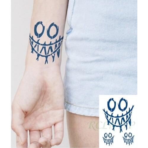 Waterproof Temporary Juice Ink Sticker Smile Pattern Cicle Geometric Element Fruit Gel Long Lasting Art Tattoo for Men Women