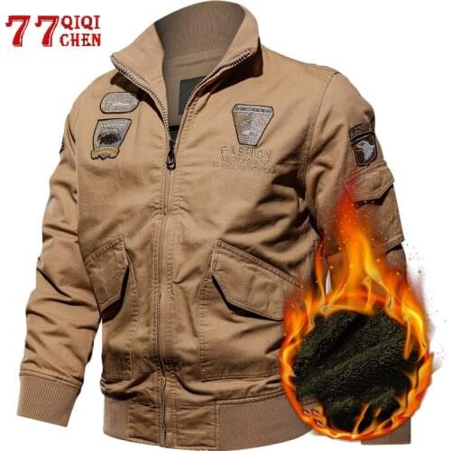 Military Winter Jacket Men Fleece Bomber Coat Plus Size 4XL Thicken Cotton Pilot Tactical Air Force Cargo Jackets Jaqueta