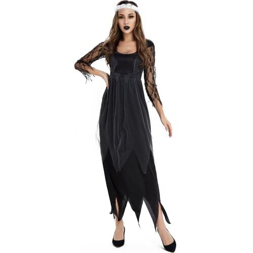 Halloween Costumes for Women Cosplay Witch Ghost Bride Costume Dark Devil Crow Ghost Bat Outfit Ladies Party Clothes Girls