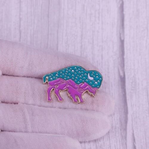 Cow glacier mountain pin